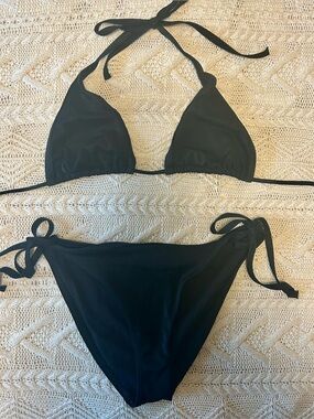 Classic Black Victoria’s Secret String Bikini Set
